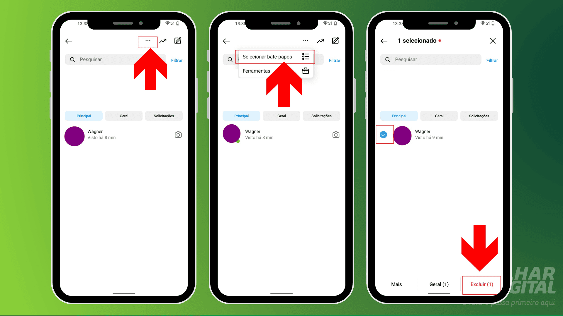 3 - Como apagar várias conversas simultaneamente