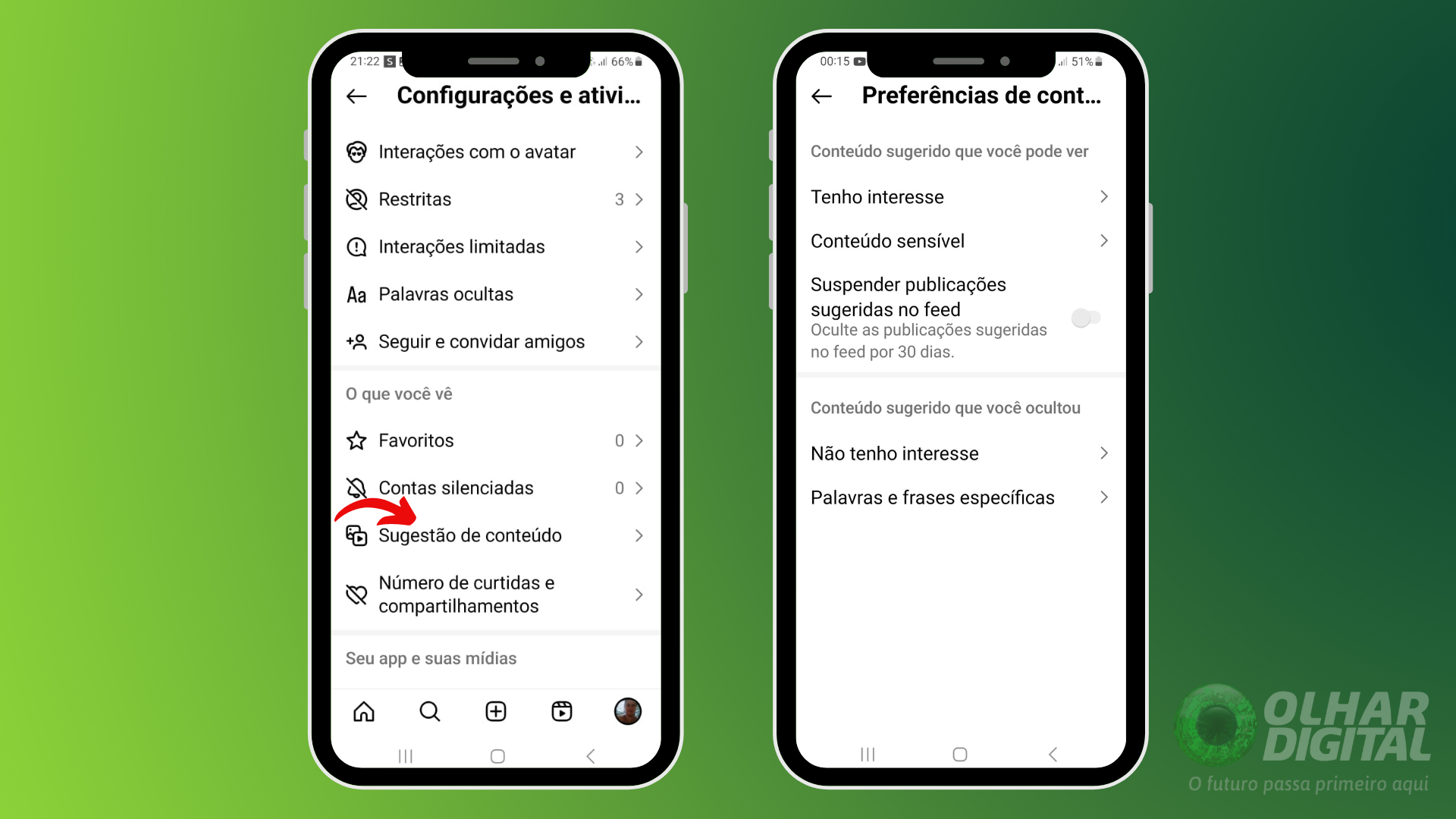 Tutorial de filtro de conteúdo político no Instagram