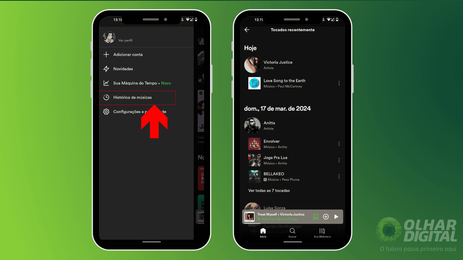 3 - como ver histórico de reprodução de músicas e podcasts no spotify móvel app