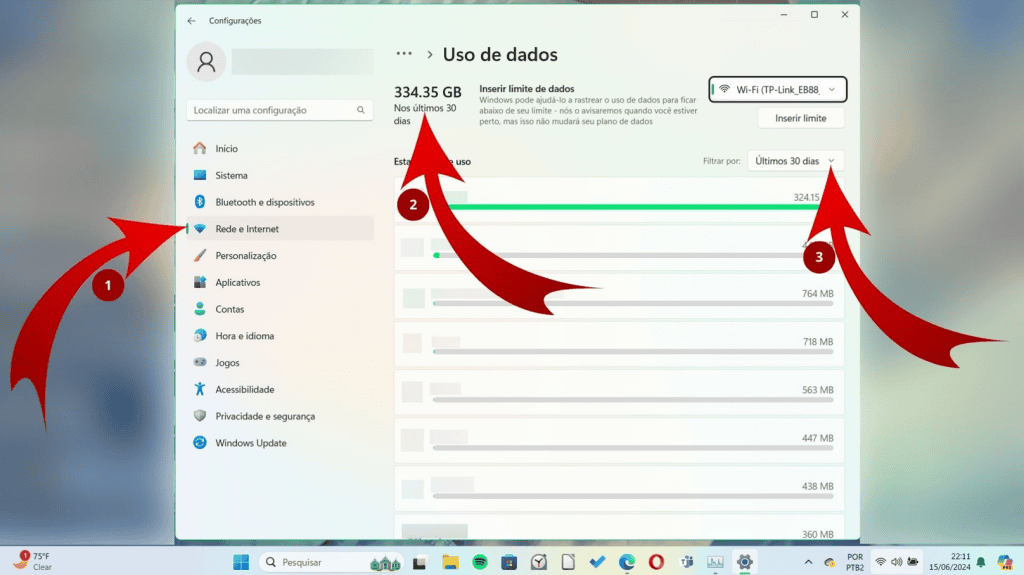 Imagem para ilustrar tutorial sobre como monitorar uso de dados no Windows 11