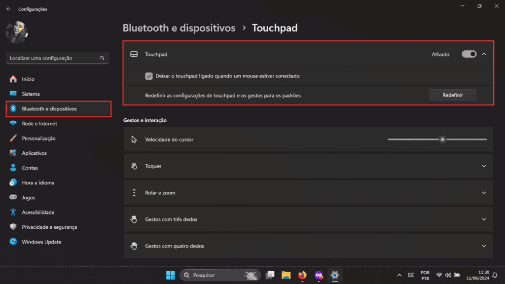 Configurações de touchpad no Windows/Olhar Digital