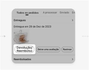 Item a ser devolvido Temu