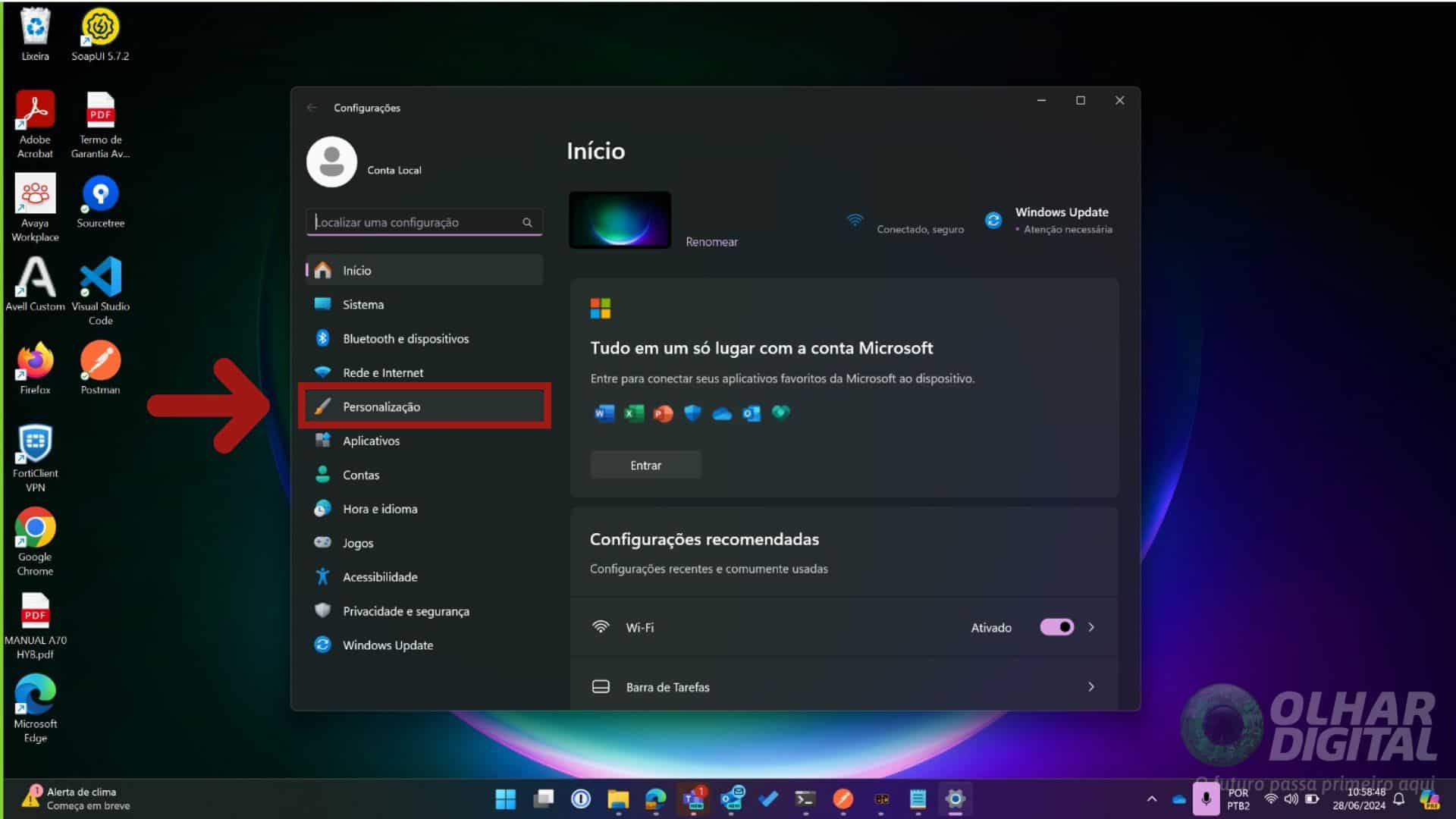 Como desativas os anúncios do menu iniciar no Windows 11