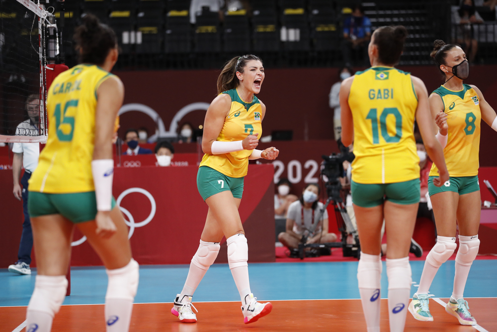 Disputa pelo ouro do vôlei feminino nos Jogos Olímpicos de Tóquio 2020.