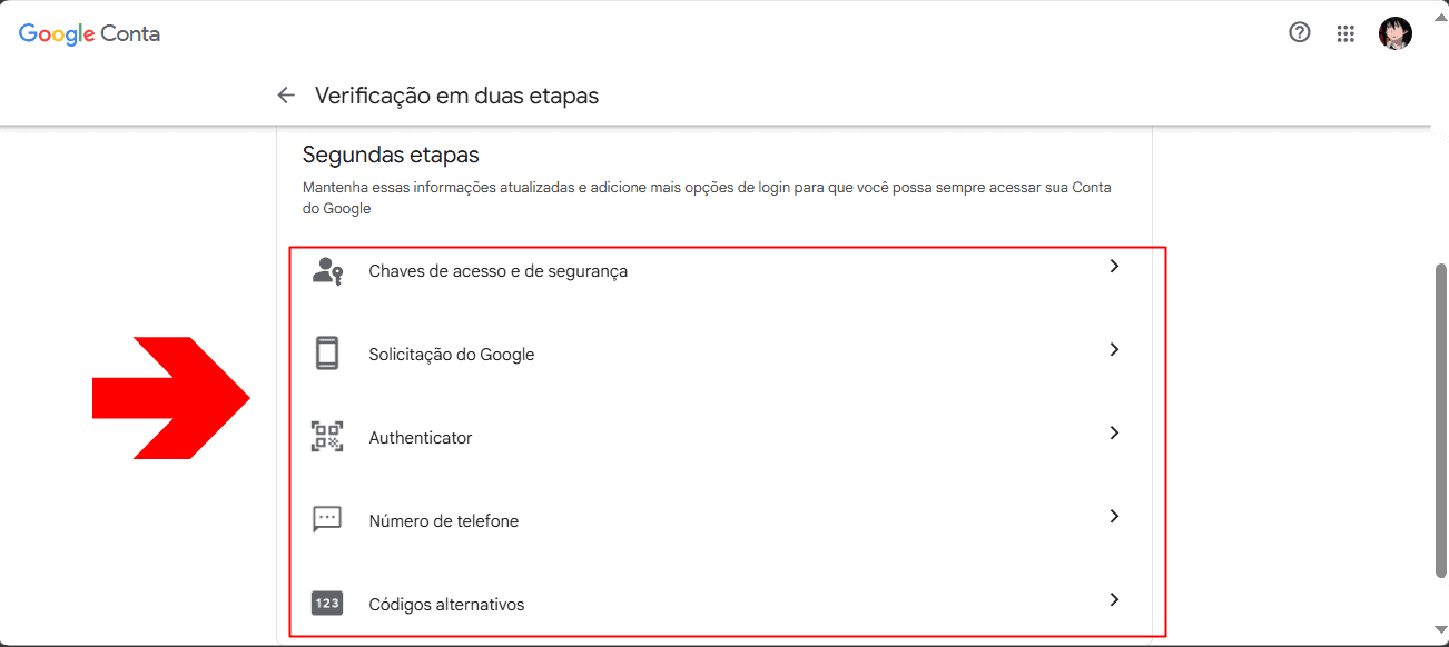 Todas as formas de verificação em duas etapas que o Google disponibiliza