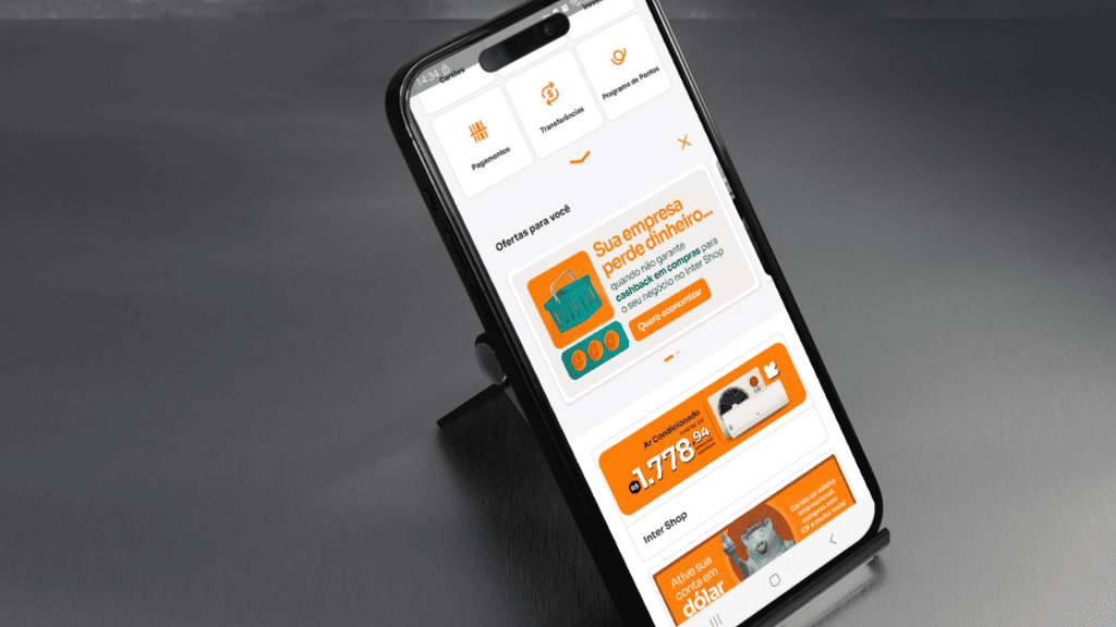 Imagem mostrando o app do banco Inter