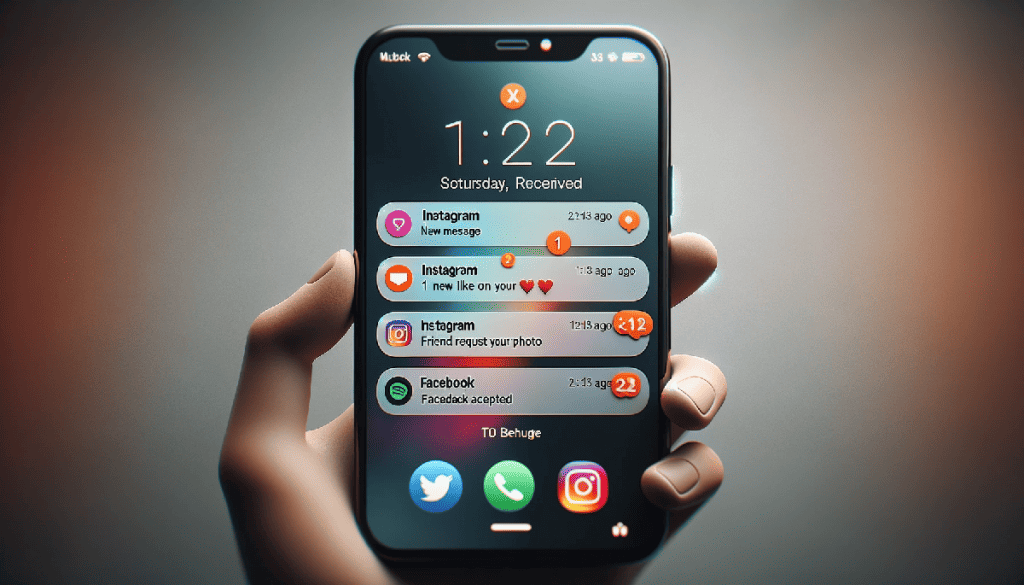 notificações de instagram, facebook e twitter na tela de bloqueio de um celular